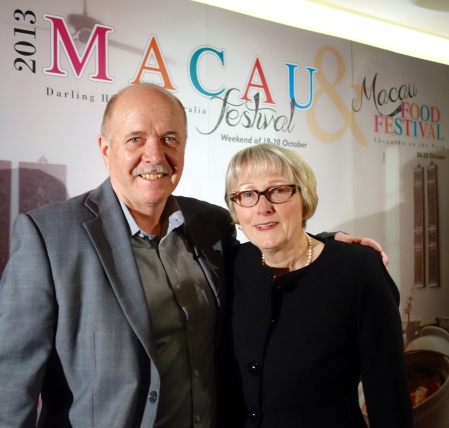 Macau Tourism's Mike Smith with Sandra Tiltman
